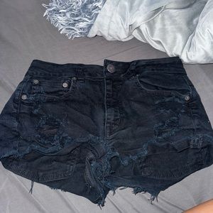 Black American eagle jean shorts